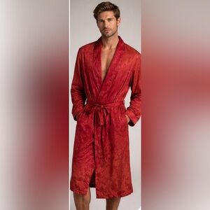 Vintage 30s-40s Red Rayon Pilgrim Robe Satin Size Small Ideal For Restoration